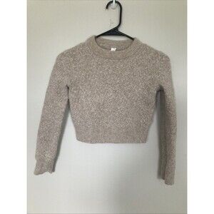 Lululemon Women’s Alpaca Wool Blend Cropped Sweater XS Taupe Textured Knit
